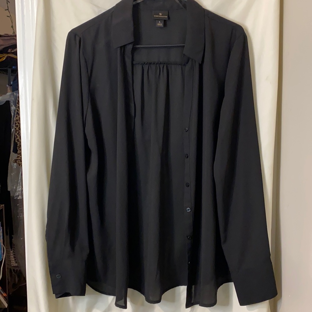 Black button up blouse